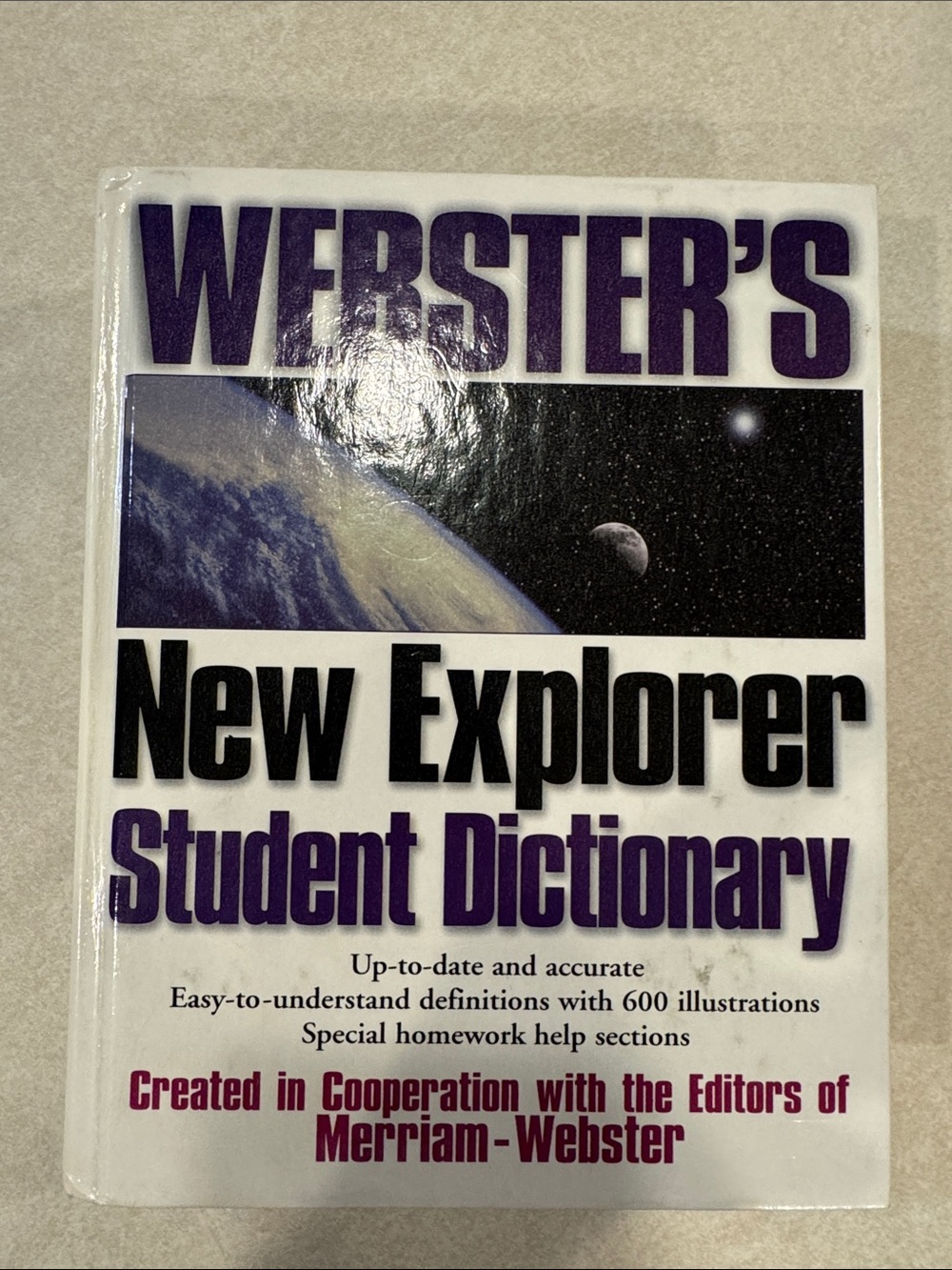 New Explorer Student Dictionary Art Print - White & Purple